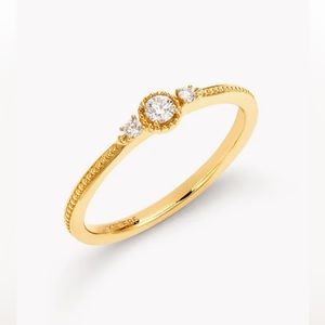 Kendra Scott Victoria 14k Yellow Gold Band Ring in White Diamond - size 6